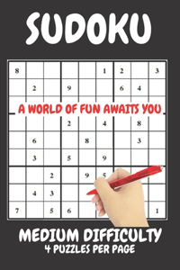 Sudoku Medium Difficulty Level 4 Puzzles Per Page