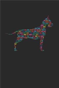 Great Dane Notebook 'Word Cloud' - Gift for Great Dane Lovers - Great Dane Journal