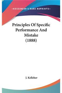 Principles of Specific Performance and Mistake (1888)