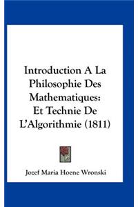 Introduction A La Philosophie Des Mathematiques