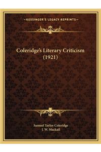 Coleridge's Literary Criticism (1921)