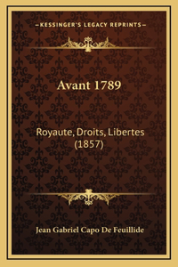 Avant 1789