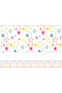 School Pop Mixed Stars Straight Bulletin Board Borders