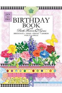 Birthday Book with Birth Flowers and Gems