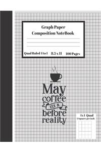 Graph Composition Notebook 4 Squares per inch 4x4 Quad Ruled 4 to 1 / 8.5 x 11 100 Sheets