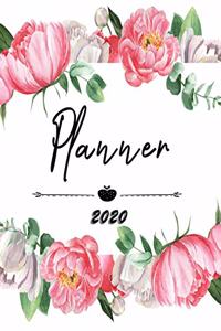 Planner 2020: Organizer To do List January - December 2020 Calendar Top goal and Focus Schedule Beautiful background Monthly and Weekly include Holiday Cover Desi