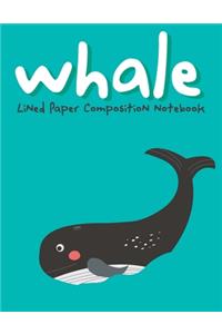 Whale Lined Paper Composition Notebook
