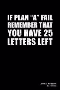 If Plan A Fail Remember That You Have 25 Letters Left