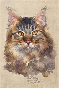 Maine Coon Cat Portrait Notebook