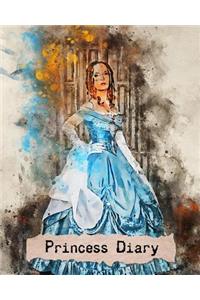 Princess Diary: 110 Lined Journal Pages / Notebook / Diary / 8x10/ Princess In Blue