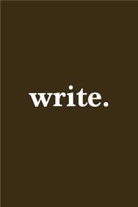 Write. Journal White on Brown Design