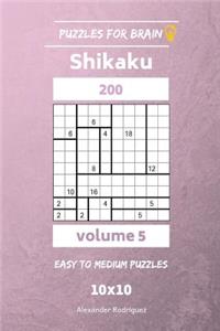Puzzles for Brain - Shikaku 200 Easy to Medium 10x10 vol. 5