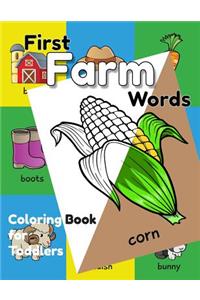 First Farm Words Coloring Book for Toddlers