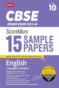 MTG CBSE ScoreMore 15 Sample Question Papers Class 10 English Language and Literature Book For 2024 Board Exam