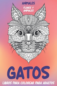 Libros para colorear para adultos - Flores y animales - Animales - Gatos