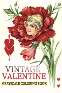 vintage valentine grayscale coloring book