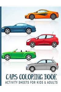 Cars Coloring Book Activity Sheets For Kids & Adults