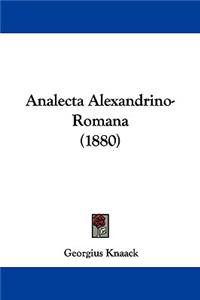 Analecta Alexandrino-Romana (1880)