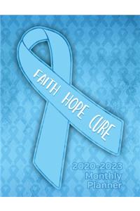 Prostate Cancer Awareness Ribbon Faith Hope Cure 2020-2023 Four Year Monthly Planner