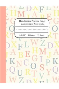 Handwriting Practice Paper Composition Notebook