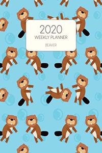 2020 Weekly Planner Beaver: Dated With To Do Notes And Inspirational Quotes - Blue Beavers