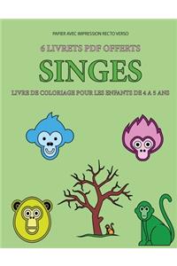 Livre de coloriage pour les enfants de 4 à 5 ans (Singes)