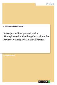 Konzept zur Reorganisation des Aktenplanes der Abteilung Gesundheit der Kreisverwaltung des Lahn-Dill-Kreises