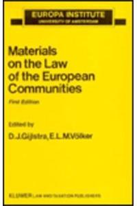 Materials on the Law of the European Communities