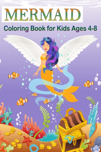 Mermaid Coloring Book for Kids Ages 4-8