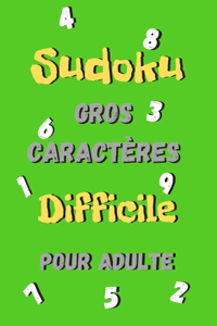 Sudoku Difficile gros caractères pour adulte -