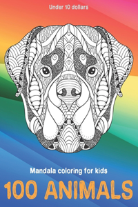 Mandala Coloring for Kids - 100 Animals - Under 10 Dollars