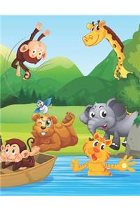 Wild Animals Forest - Blank Lined Notebook