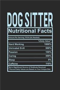 Dog Sitter Nutritional Facts: 6x9 college ruled notebook, 120 Pages, Composition Book and Journal, funny gift for your favorite Dog Sitter