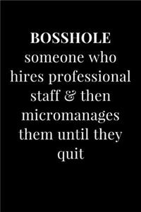 Bosshole Someone Who Hires Professional Staff & Micromanages Them Until They Quit
