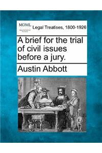 Brief for the Trial of Civil Issues Before a Jury.