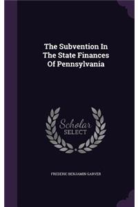 Subvention In The State Finances Of Pennsylvania