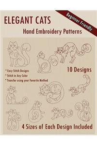 Elegant Cats Hand Embroidery Pattern