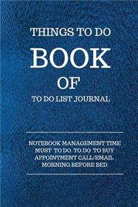 Things To Do Book Of To Do List Journal