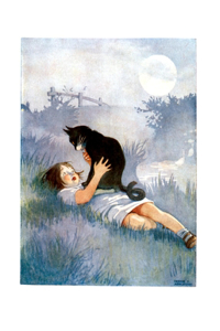 Girl Talking with Her Cat Friendship Greeting Cards