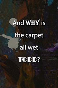 And WHY is the carpet all wet TODD? Notebook