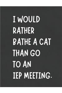 I Would Rather Bathe A Cat Than Go To An IEP Meeting