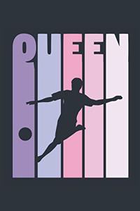 Vintage Soccer Notebook 'Soccer Queen' - Girls Soccer Writing Journal - Soccer Player Gift - Retro Soccer Diary