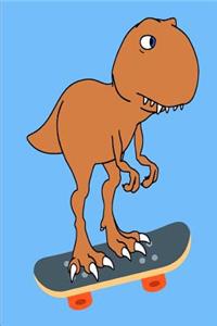T Rex Dinosaur Skateboarding Journal Notebook