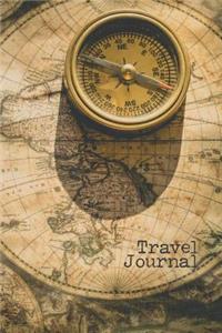 Travel Journal: 6 X 9 Journal, Lined Writing Notebook, Travel Journal, Vintage Map Journal