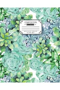 Wide ruled unruled composition notebook