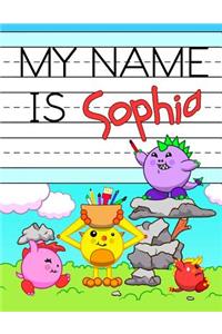 My Name is Sophia: Personalized Primary Tracing Workbook for Kids Learning How to Write Their Name, Practice Paper with 1 Ruling Designed for Children in Preschool and