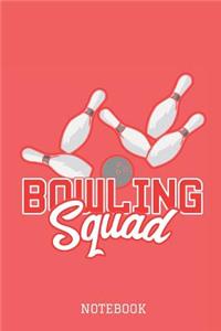 Bowling Squad Notebook: Large 6x9 Classic 110 Dot Grid Pages Notebook for Notes, Lists, Musings, Bullet Journaling, Calligraphy and Hand Lettering or School.