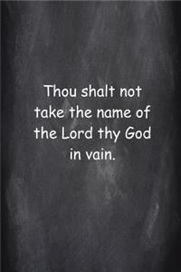 2019 Weekly Planner Religious 2nd Commandment Chalkboard Style