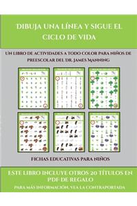 Fichas educativas para niños (Dibuja una línea y sigue el ciclo de vida)