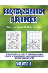 Bücher zum Zeichnen für Kinder 6 - 8 Jahre (Raster zeichnen für Kinder - Volume 1): Dieses Buch bringt Kindern bei, wie man Comic-Tiere mit Hilfe von Rastern zeichnet